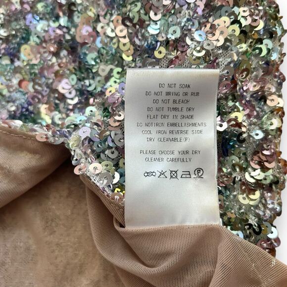 NWT Bronx and Banco Galaxy Silver Midi Dress One Shoulder Small (4 US) Women’s - Picture 7 of 11